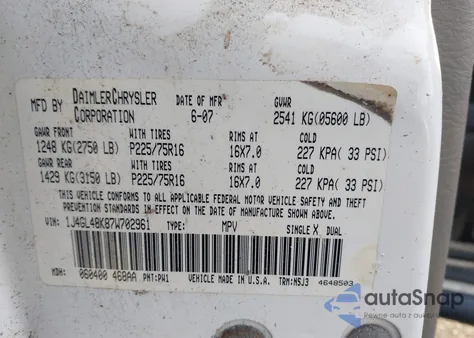 2007 Jeep Liberty Sport from USA, damaged, VIN 1J4GL48K87W702961